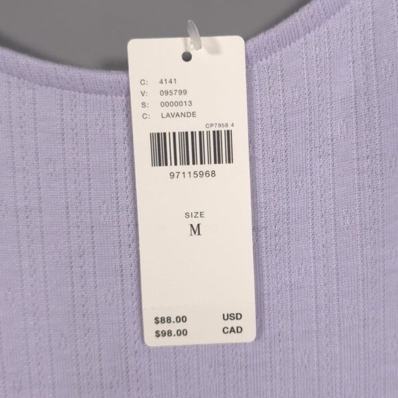 NWT Anthropologie Maxi Dress Sleeveless Pointelle Slip MEDIUM Lavender Back Slit - Picture 12 of 14